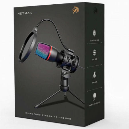 MICROFONO RGB STREAMING USB NETMAK NM-MS786